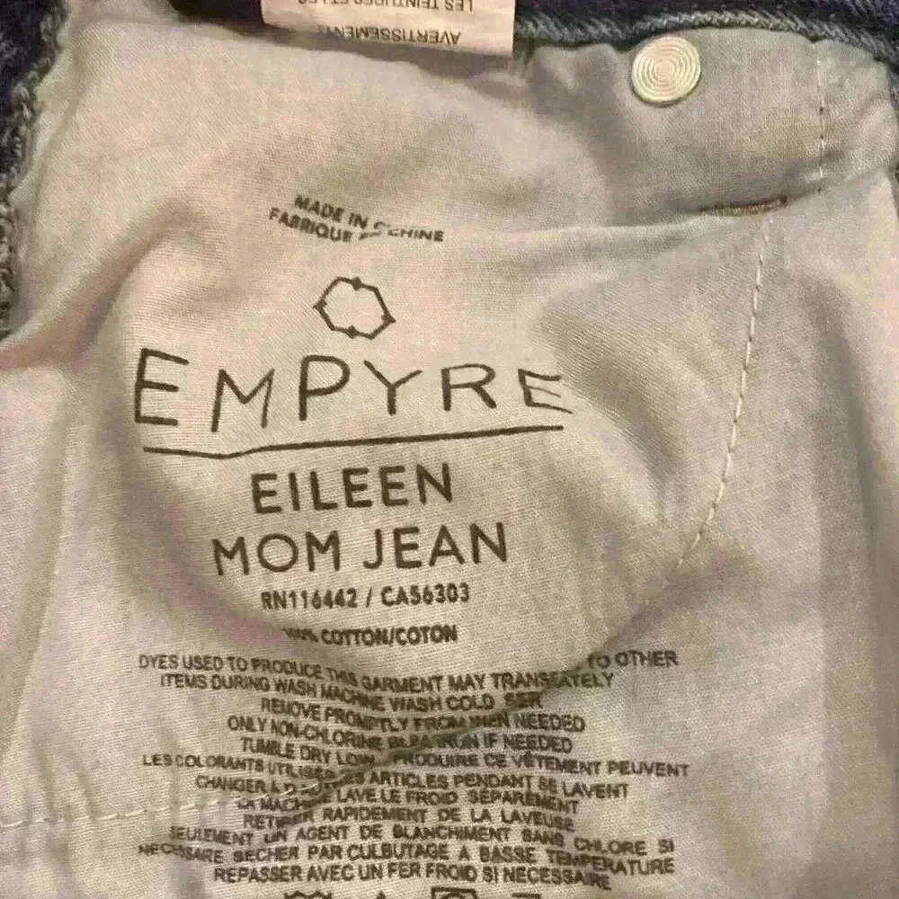 Empyre Eileen Checkered Striped Medium Wash Mom Jeans Size 0 Zumiez Distressed - Picture 10 of 15